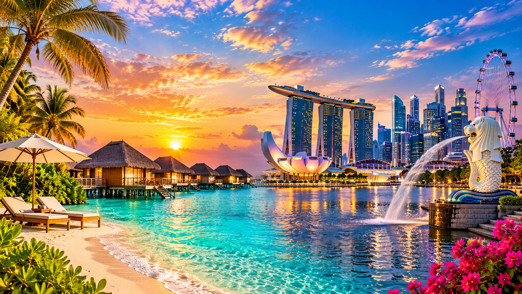 International Tours maldives to singapore sunset panorama